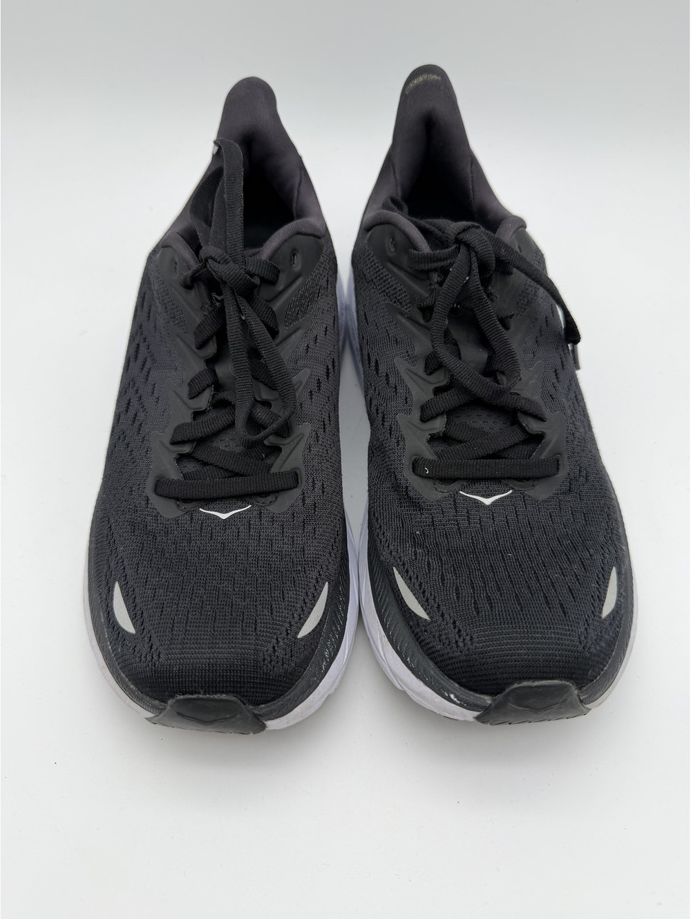 HOKA One One Clifton 8 Black White Running Sneakers, Women's Size 7